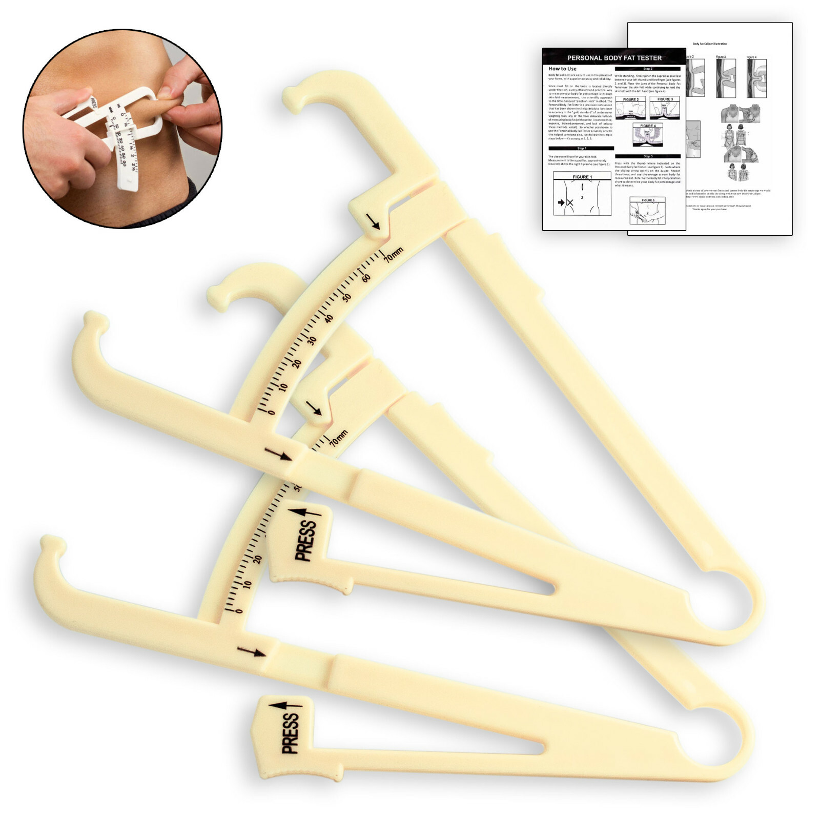 2-Pack Personal Body Fat Caliper & Skinfold Tester