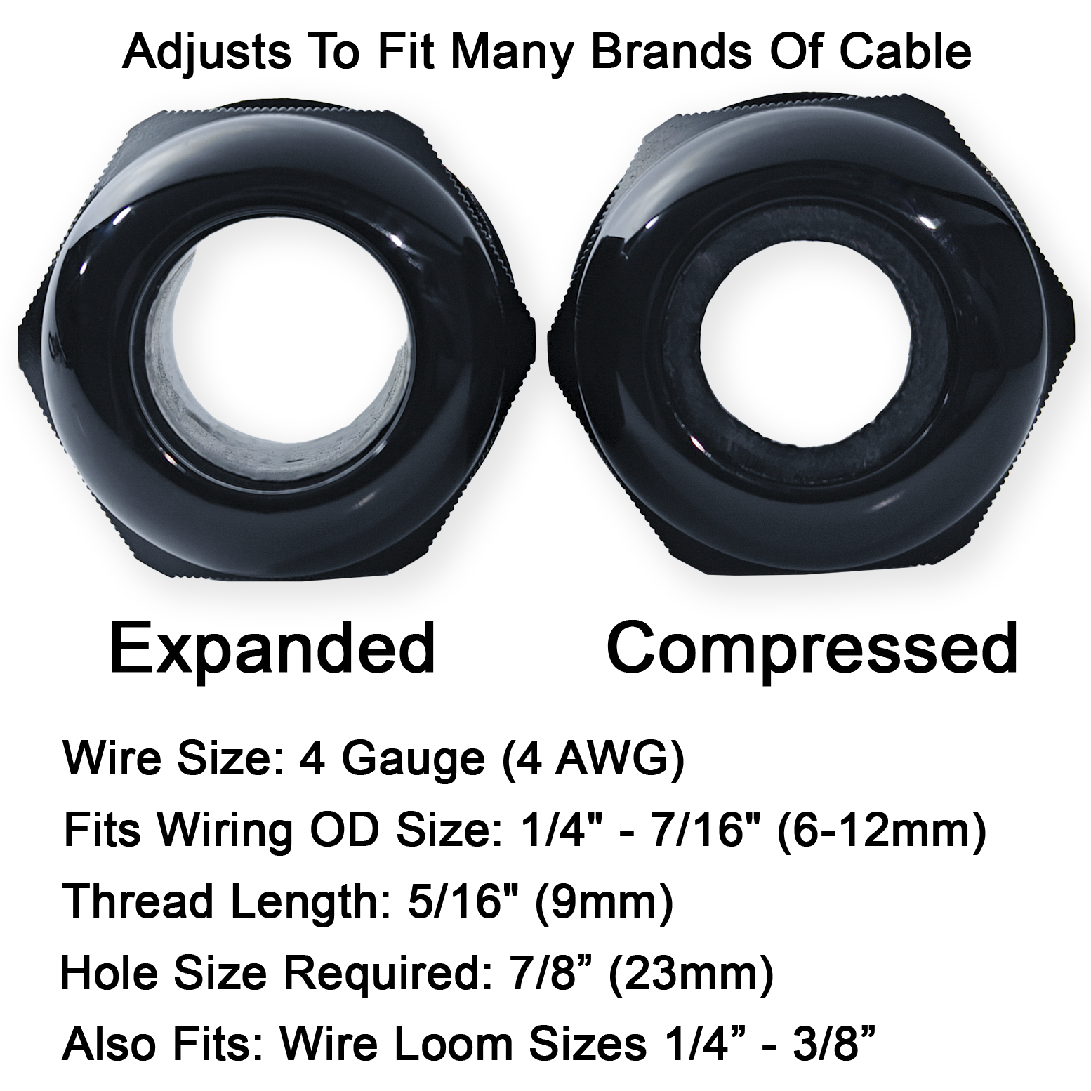 4 Gauge (4 AWG) Nylon Firewall Grommet Bushing - Image 6